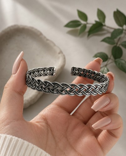 Boho silber armreif - 🪴,