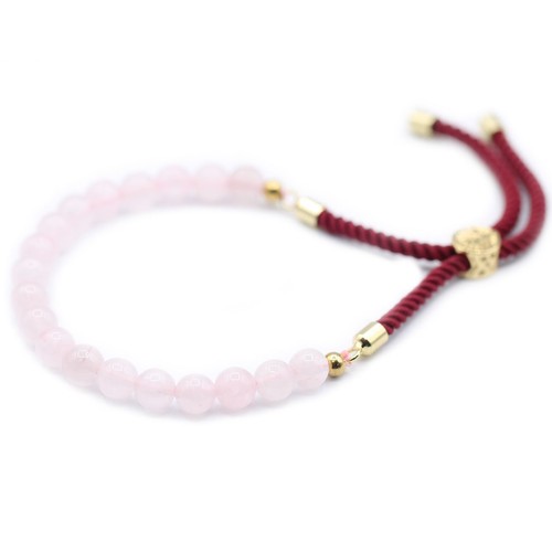 Bracelet quartz rose 6mm - rose,