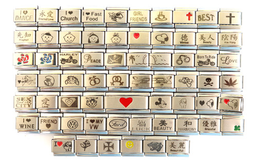 Italian charms laser mix - charms,